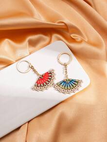 1pc Chinese Ancient Fan Shaped Keychain, Key Chain, Key Ring, Gift For Men, Christmas Decoration, Christmas Gift, Gift For Friends, Gift For Mom, Christmas Present, Teacher's Gift, Men's Car Accessories, Bag Pendant Bag Charms Car Accessories Sister Gift Ideas