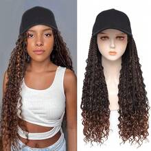 Goddess Box Braids Baseball Cap Wig Bohemian Curly Ends Box Braiding Hat With Crochet Hair Extensions For Women Synthetic Braids Hat Wig With Hair Attached