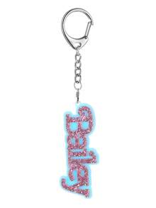 Customized Personalized Shiny Name Backpack Nameplate Key Chain Customized Acrylic Letter Vertical Pendant Key Chain Birthday Party Gift Jewelry Christmas Bag Cup Pendant Gift For Lover And Friend