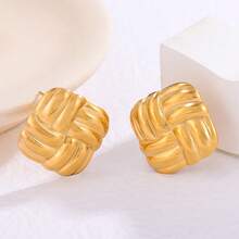 1 par de pendientes de círculo exagerados para mujeres, accesorio minimalista casual