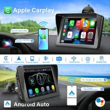 TUNKE Wireless Bluetooth Car Stereo 7'' Screen Apple Carplay Car Multimedia Player Mirror Link With Backup Camera, Car Radios - Black - View 2