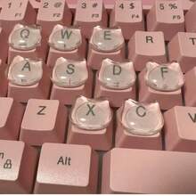 30 件可爱美甲打字工具 - 可选择可爱猫头或俏皮猫爪设计，仅限单一款式（无混合），非常适合在打字时保护指甲 - 彩色 - 查看 8