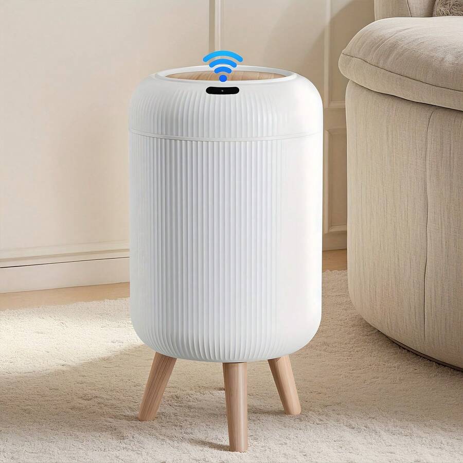 EZIFY 3 Gallon/11 Liter Smart Motion Sensor Trash Can - Plastic Bin With Anti-Odor Lid, Silent Auto On/Off & Removable High Legs, Suitable For Home/Office/Outdoor - White - View 1