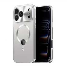 TaoKinall Magnetic Privacy Phone Cover For Iphone 17, 17 Air, 17 Pro, 17 Pro Max, 16, 15, 14, 13, And 12 In Plus, Pro, And Pro Max Versions - Features A Semi-Transparent Back With A Logo, A Shockproof Metal Bumper, A Round Magnetic Ring - Silver - View 1