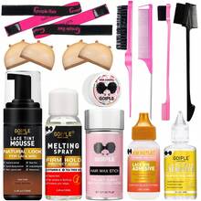 Goiple 16pcs Lace Tint Wig Install & Edge Perfecting Kit – Extreme Firm Hold Lace Wig Adhesive, Natural - Look Lace Tint Mousse, Long - Lasting Edge Control, Fast - Acting Melting Spray, Nourishing Hair Wax Stick, Easy - Remove Lace Wig Remover, Wig Caps, Styling Brushes, Combs & Elastic Bands – Sweat - Resistant, Frizz - Free, Secure Fit, Suitable For Curly, Straight, Wavy Hair, Women's Daily Styling & Lace Wig Setup - 16 Pieces Dark Brown - View 13