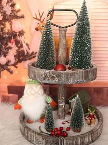 2 peças de simulação de pinheiro agulha mais neve - decoração de árvore de Natal branca de neve, materiais decorativos para mesa, mini árvore de Natal de fundo plano, árvores de Natal artificiais leves, decoração perfeita para mesa para ocasiões festivas (10 cm)