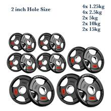 Shark Power Gear Tri Grip Weight Plates (Pair & Sets) – Compatible With 2 Inch Barbell (4ft / 5ft / 6ft / 7ft) – Full Home Gym Strength Kit - A - Ver 52