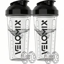 2 Pack 28oz Shaker Bottles With 4 Stainless Steel Balls, Leakproof Protein Shaker With Measurement Marks, Durable For Gym & Travel, Easy To Clean, Perfect For Fitness Enthusiasts, Halloween Gift For Athletes, Essential Workout Accessories - 4) Clear Prime - 查看 1