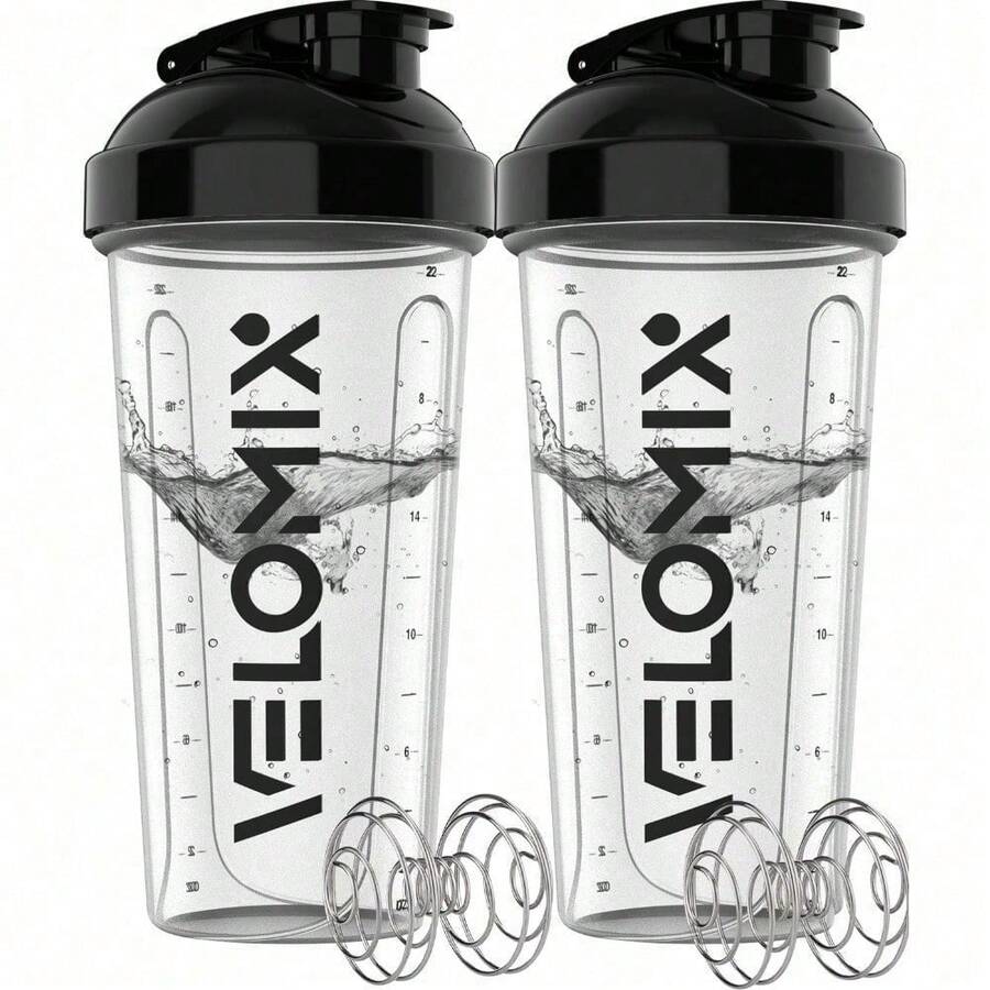 2 Pack 28oz Shaker Bottles With 4 Stainless Steel Balls, Leakproof Protein Shaker With Measurement Marks, Durable For Gym & Travel, Easy To Clean, Perfect For Fitness Enthusiasts, Halloween Gift For Athletes, Essential Workout Accessories - 4) Clear Prime - 查看 1