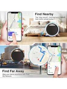 1 件 GPS 智能防丢失追踪器 - MFi 认证，实时追踪，无需安装，适用于宠物、包、行李、自行车、汽车，兼容 IOS“查找我的”应用程序，无忧防丢失（仅限 IOS） - 彩色 - 查看 9