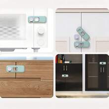 10 قطع أقفال أمان، أقفال أبواب الخزائن، أقفال حماية أدراج الثلاجة - للخزائن والأدراج والثلاجات والمطبخ والحمام وأيدي الخزائن والأفران، بدون مفتاح، بدون حاجة للثقب - تركيب سهل، هدايا عيد الميلاد وعيد الشكر 1/3/5/10 قطع