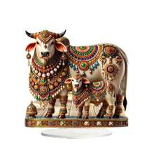 Atrapasol acrílico de vaca sagrada estilo boho chic 2D plano - Diseño vibrante y realista, ideal para decoración del hogar y oficina, regalo perfecto para fiestas
