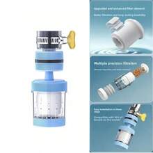 Faucet Filter - Transparent Design, Visible Filtration Effect, Every Clean Drop Can Be Visually Perceived, No Need To Disassemble For Easy Monitoring Of Filter Status, Timely Replacement. Upgraded High-Density Filtration System With Premium Activated Carbon And Precise Filter Membrane, Effectively Trapping Particulate Impurities And Reducing Residual Chlorine Content, Ensuring Each Drop Of Water Is Cleaner And Safer. - Multicolor - View 2