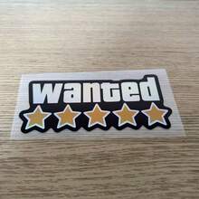 1pc Limited Edition Five-Star WANTED Waterproof Vinyl Sticker Set - Laser-Cut Window And Bumper Decals For Cars, Motorcycles, Trucks, Phones, Bottles, Luggage, Laptops & More - Add To Your Bumpers, Toilets, Walls - Perfect Gift For Car Enthusiasts And Art Lovers