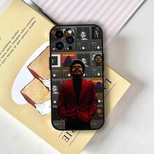 Custodia per telefono The W-Weeknd, compatibile con 12, 11, 13, 14, 15, 16, 17, Mini, Max, Pro, Plus, in morbido silicone nero. Compatibile con 17, 17 Pro, 17 Pro Max.