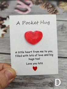 1pcs, A Tiny Little Pocket Hug Poem Card, Isolation Gift, Hug Token, Thinking Of You Gift Cute Resin Animal Decoration With Encouraging Greeting Card, Special Birthday Wedding Party Valentines Gift,Christmas Hug Cards,Christmas - 彩色 - 查看 11