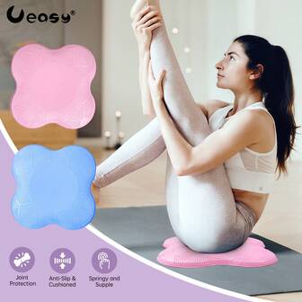 Ueasy 2 件瑜伽护膝垫套装，瑜伽肘关节保护垫，男女瑜伽道具及配件，适用于健身、旅行、冥想、跪姿、平衡、地板、普拉提护膝和肘部垫，厚瑜伽垫，瑜伽和普拉提跪垫，送给女朋友的小礼物，适合家庭瑜伽练习
