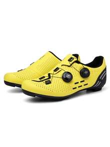 2025 New Cycling Shoes For Men And Women, Road Bike Racing Shoes With SPD Cleats, Locking Speed Cycling Shoes - Yellow - View 3