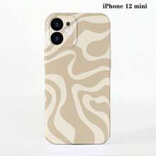 1pc Minimalist Asymmetrical Patchwork Pattern Glossy Hard Shell Phone Case, Suitable For IPhone 11/12/13/14/15/16 Pro Max
