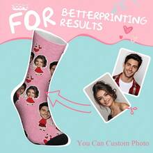 1PC Custom Socks With Personalized Photo Faces And Funny Designs, Unique Unisex Gift Socks – Perfect For Gifting To Mom, Dad, Family And Friends On Christmas, Valentine's Day, Birthdays And Anniversaries. - Black - View 4