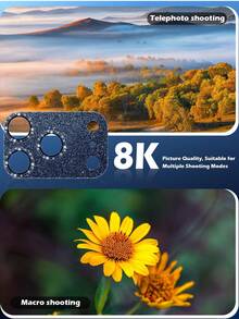 1pc Ultra-Clear Tempered Glass Camera Lens Protector Film, 9H Scratch-Resistant, Compatible With IPhone 17 Pro Max/17 Pro, Shiny Diamond, Easy Installation, Suitable For Phone Cases, Shiny Blue - Navy Blue - View 7
