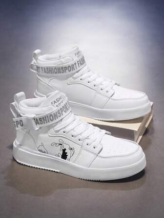 Nuevas zapatillas casuales de media caña para hombres de otoño/invierno, diseño de graffiti, zapatos para adolescentes