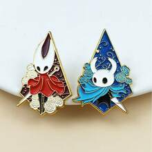 1pc Hollow Knight Game Cartoon Metal Brooch, Creative Character Fashion Versatile Bag Accessory Badge, Holiday Small Gift