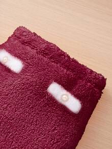 秋冬女童休闲优雅仿皮草夹克和裙子两件套 - 紅色 - 查看 5