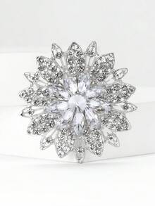 Sparkling Rhinestone Flower Brooches - Luxury Crystal Pins For Women Unisex Banquet Clothing Accessories/Friends Party Badge Gifts