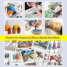 Crafts Supplies 120/24 Colors Alcohol Marker Set, Double-Tip Hybrid Craft Art Markers, Dry Erase Markers For Sketching Coloring Underlining, Professional Permanent Sketch Markers, Ideal Halloween & Christmas Gifts - Dòng tiêu chuẩn 24 màu - Xem 5
