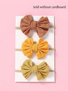 3pcs/Set Solid Color Knitted Bow Baby Headbands, Nylon Elastic Infant Hair Accessories Set - Multicolor - View 13