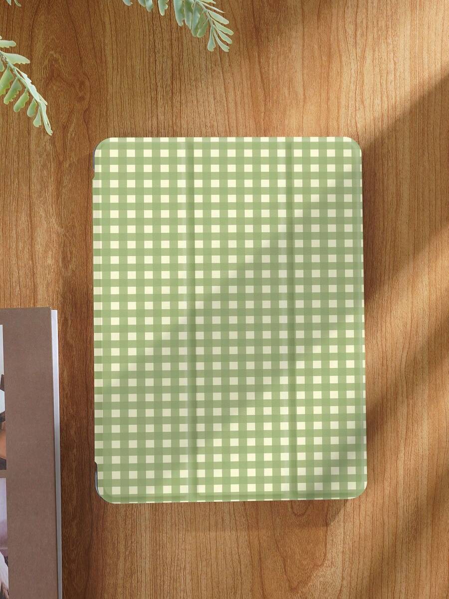 简单格纹平板电脑保护壳，兼容 iPad 9.7/10.2/10.5/10.9/12.9/Pro 11、第 10 代，兼容三星 Galaxy Tab S6 Lite 10.4 英寸，兼容 Kindle Paperwhite 第 12 代 2024、Kindle（第 11 代）2022 年发布、Kobo Clara Colour、柔软防摔保护、智能支架/自动唤醒/睡眠