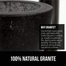 Heavy Duty Mortar And Pestle Set With  Resistant Base, 100% Granite Stone Molcajete Guacamole Bowl, Grind Seeds Spices, Crush Garlic, Kitchen Muddler For Fresh Herbs, 1.5 Cup, Black,24156607 - 黑色 - 查看 5