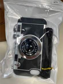 Funda de teléfono en forma de cámara 3D cruzada divertida compatible con iPhone 14 Pro Max, compatible con Apple 13 con cordón, compatible con iPhone 11/12/X/Xs/Xr/Xs Max resistente al agua, a los golpes y a los arañazos