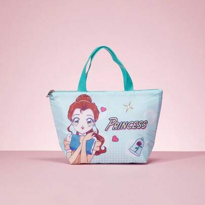 Miniso The Belle Princess Dream Power Series Light Green Lunch Bag Perfectly Combines The Classic Princess Image With A Practical Lunch Bag(1 PC)