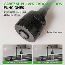 Mezcladora para Fregadero, Llave para Fregadero de Cocina Flexible, Grifos para Cocina, Grifo de Cocina con Dos Asas, Grifo de Cuerpo Principal de Acero Inoxidable, Acabado Cromo Espejo, SP - 80202 - Negro Mate - Ver 5