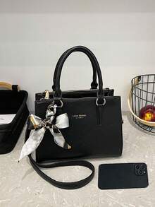 Women's Handbag, Fashion Business Casual Commute Shopping Tote Bag, Black Color, Can Be Worn Crossbody