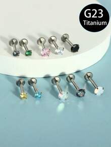1 件 G23 钛 16G 氧化锆唇钉唇环 6-10 毫米穿孔饰品耳软骨耳屏耳轮内螺纹耳垂耳环