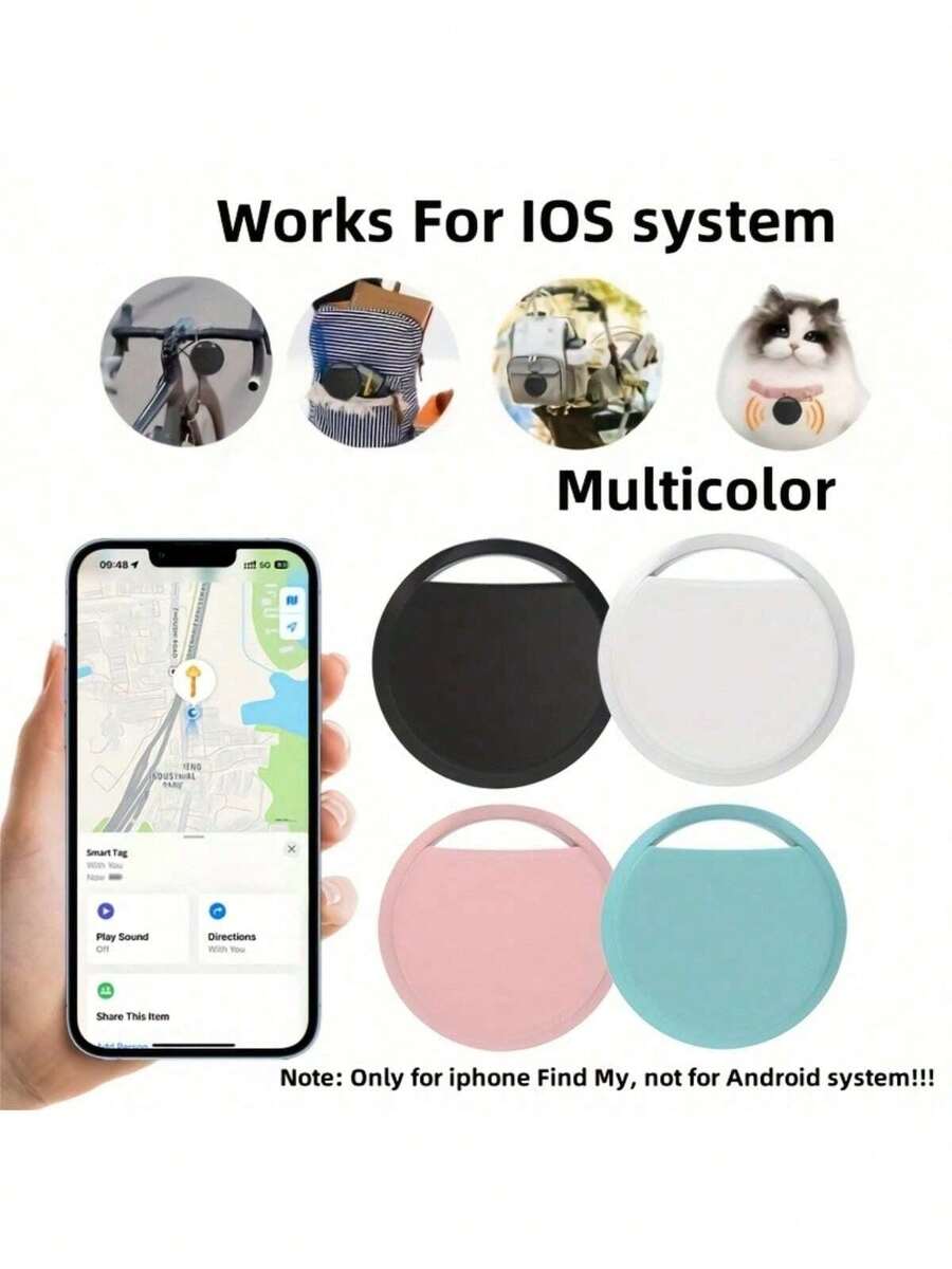 1 件 GPS 智能防丢失追踪器 - MFi 认证，实时追踪，无需安装，适用于宠物、包、行李、自行车、汽车，兼容 IOS“查找我的”应用程序，无忧防丢失（仅限 IOS）