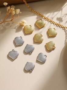 Set de 3 piezas/Paquete de Accesorios de Joyería: Collar, Pulsera y Colgante con Diseño Minimalista Elegante de Puntos Estampados y Corazón de Acero Inoxidable 304