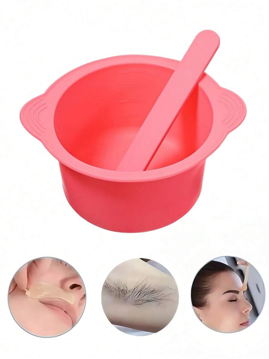 1pc Non-Stick Silicone Wax Melt Liners With Wax Sticks: Reusable, Flexible & Easy-Clean Bowl Insert For Wax Warmers.  Ensures Effortless Hair Removal & Aromatherapy Wax Melting.  Ideal For Home Spa Sessions And Professional Use By Men And Women. - 彩色 - 查看 1