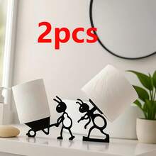 [Funny Ant Toilet Paper Holder] Funny 3D Printed Black Ant Toilet Paper Holder - No Installation Freestanding Bathroom Set - Cute Tissue Paper Holder - Bathroom Decor(1/2pcs)