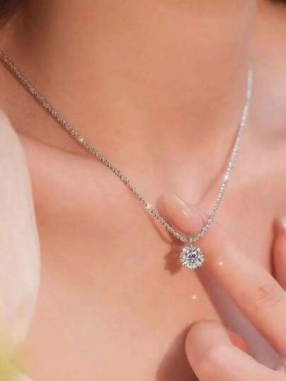 1PC New Women's Necklace Wedding Necklace Eternal Necklace Mother's Day Valentine's Day Luxury Women's Jewelry Gift, Suitable For Daily Wear And Festival Theme Decoration