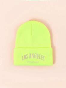 1 pezzo Berretto a maglia stile Y2K unisex Los Angeles, cappello lavorato a maglia versatile per uso esterno per spostamenti casual in inverno - cappello lavorato a maglia - Visualizzare 6