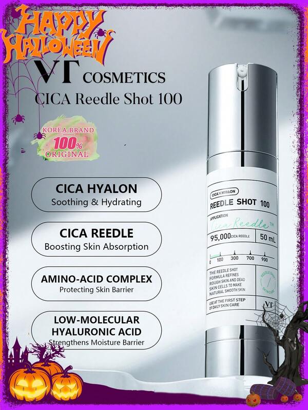 VT COSMÉTICA CICA Reedle Shot 50, Fortalecimiento de la barrera, Defensa contra la contaminación, Tecnología Aqua de rápida absorción, Suave para piel sensible, Calmante en 15 minutos, Fórmula limpia, Transición estacional, Apto para viajes, Preparación para maquillaje, K-Beauty, Maquillaje coreano, 50ml/1.69fl.Oz