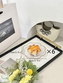 1/2/4/6pcs Food Trays, For Holding Desserts, Cakes - Transparent Lace Plate 15cm - View 16