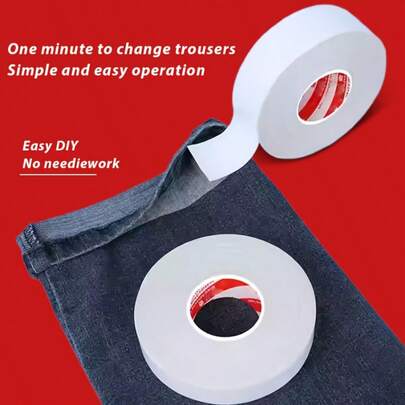 1pc Seamless Belt Kit, Self-Adhesive Fabric Leg Shortening Strip With Adjustable Clip, Instant Iron Free Fixation For Jeans, Pants, And Formal Pants - Permanent And Temporary Belt Solutions, Hook And Loop, Making Your Clothes Look Slimmer Without Cutting, Ideal Birthday And Christmas Gifts For Family, Friends, And Partners