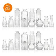 Tomnk 14/24/36Pcs Glass Bud Vase Set, Small Flower Vase For Centerpieces, Bud Vases In Bulk, Mini Vintage Vase For Rustic Wedding Decorations, Mother's Day Decor, Ideal Mother's Day Gift - 彩色 - 查看 14