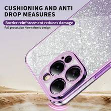 1pc Gradient Glitter Sequin Phone Case Compatible With IPhone 17, Compatible With Galaxy A04E-A25, S10-S25 Ultra, Note 20, Compatible With Redmi Note 7-13, Compatible With Redmi 9-14C, Compatible With OPPO, Compatible With MOTO, Compatible With Honor, Compatible With Realme, Reno 7 And More, Shockproof Protective Cover,International Version, Not The Domestic Version - Blue - View 4