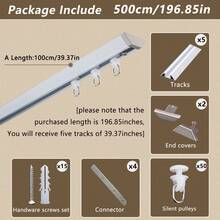 一套铝制V型隐形超薄浴帘轨道 - 可调节拼接式浴帘轨道，可安装于天花板或墙壁，静音滑动，适用于家庭和浴室（颜色：白色）浴室配件 浴室工具 - 白色 - 查看 18